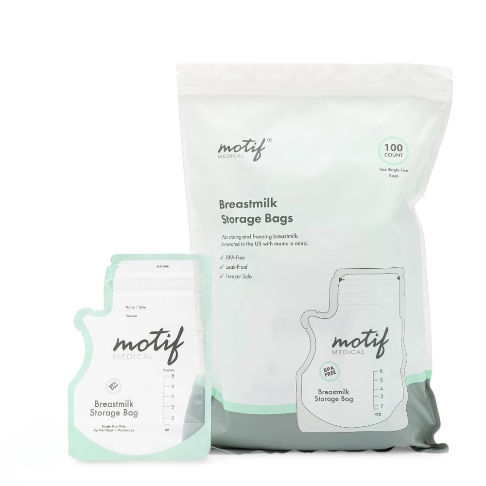 motif Medical Mint Green Breastmilk Storage Bags - 100 Count